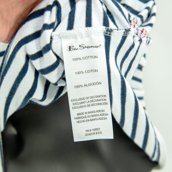 Ben Sherman Polo / Blue & White Striped / Men's MEDIUM - Picture 3 of 3